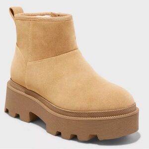Universal Thread Rowland Winter Platform Boots Y2K Vibe MemoryFoam Insole Tan 11